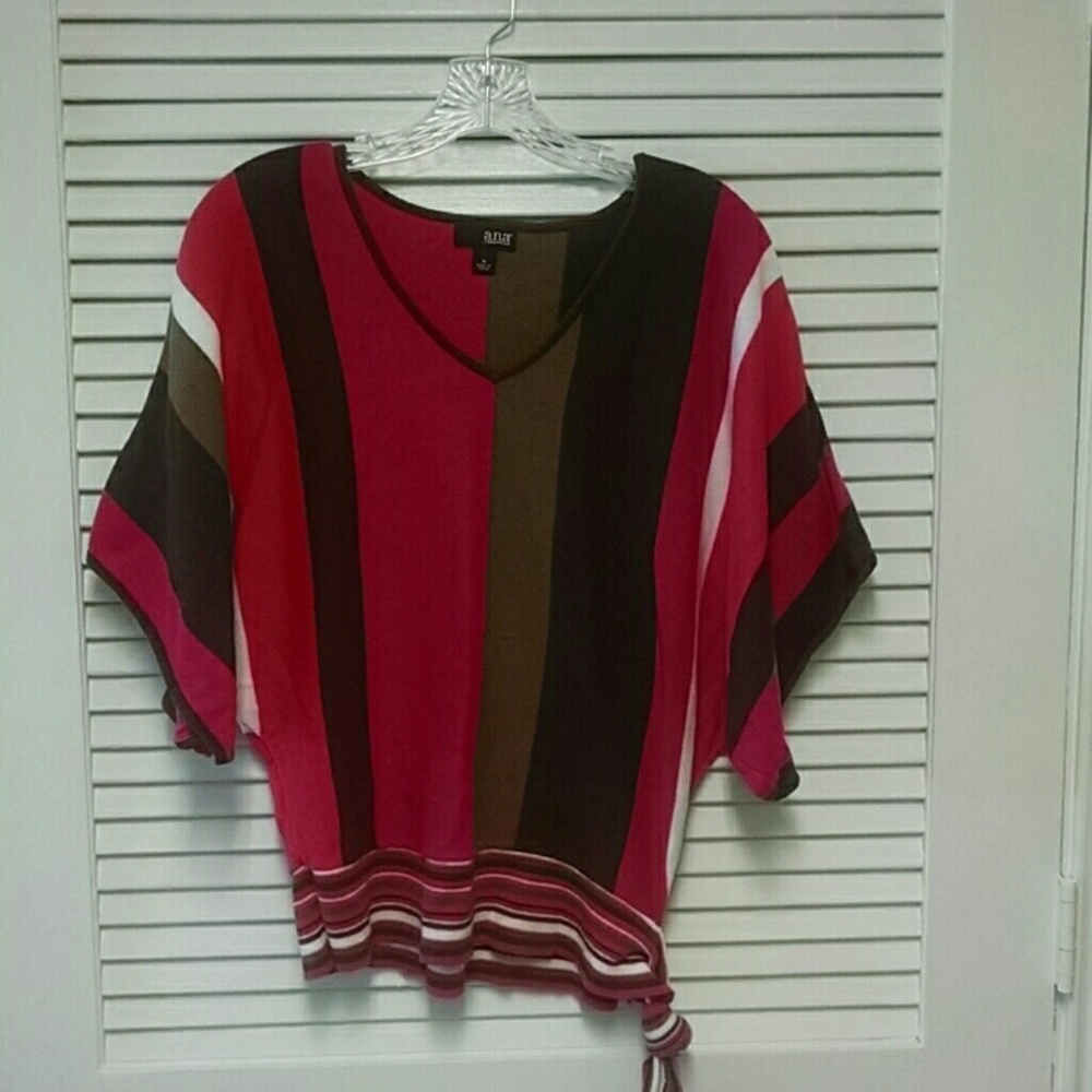 A.N.A. Light weight pink and brown sweater